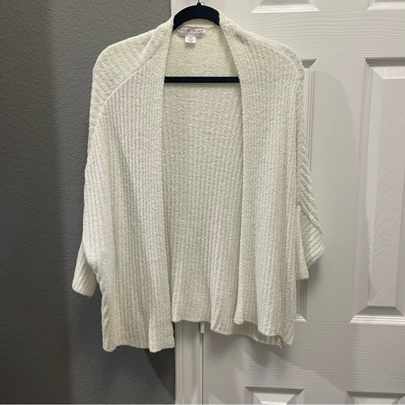 Barefoot Dreams Cozy Chic Lite Cream Ribbed Cardigan S/M - Picture 3 of 5